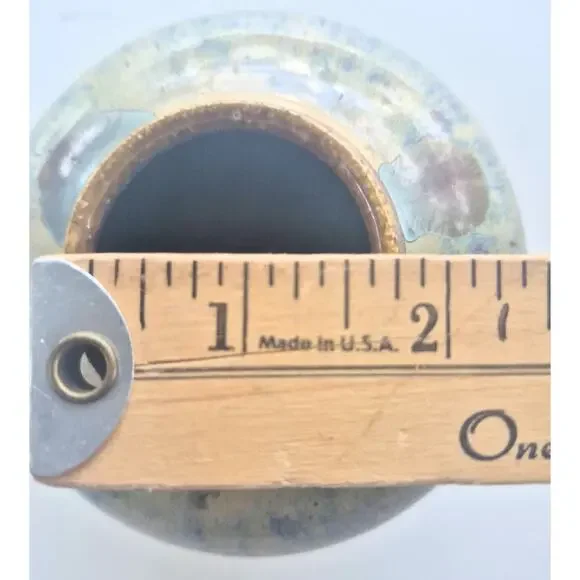 Vintage Pottery Vase Signed Bill Buckingham Small Crystal Glaze Crystaline Art - Picture 10 of 10